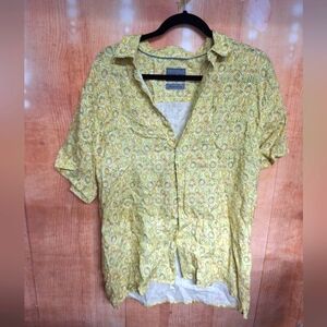 Stitch Note Yellow Casual Button Down Shirt